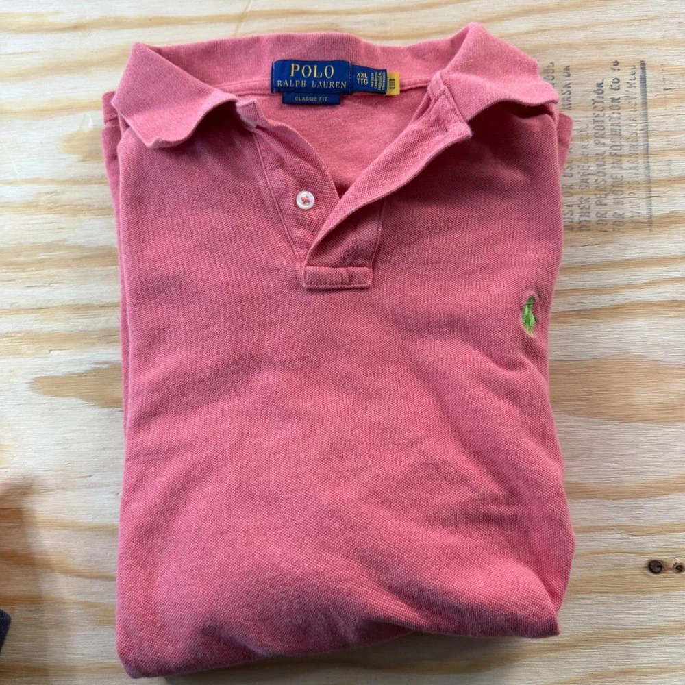 Polo Ralph Lauren Classic Fit Mesh Polo Shirt Coral Pink XXL Mens Short Sleeve‎